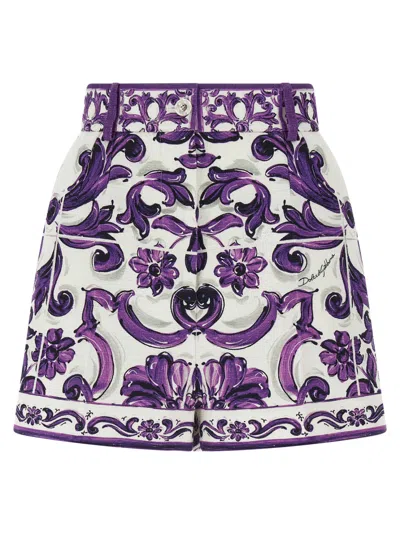 DOLCE & GABBANA MULTICOLOR MAIOLICA PRINT BERMUDA SHORTS