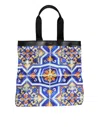 Dolce & Gabbana Multicolor Maiolica Print Tote Shoulder Strap Bag In Multi