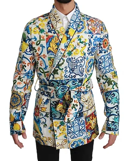 Pre-owned Dolce & Gabbana Multicolor Majolica Robe Jacket Coat