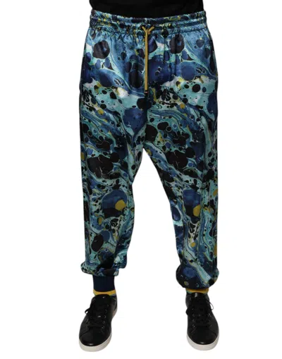 Dolce & Gabbana Multicolor Marble Print Jogger Men Sweatmen's Men's Pants