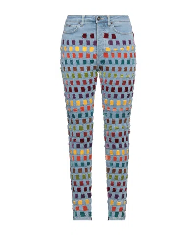 Dolce & Gabbana Multicolor Medium Blue Slim-fit Jeans