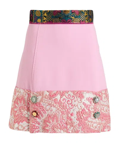 Dolce & Gabbana Multicolor Mini Skirt In Pink