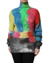 Dolce & Gabbana Multicolor Mohair Turtleneck Pullover Sweater In Multi