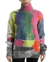 Dolce & Gabbana Multicolor Mohair Turtleneck Pullover Sweater In Multi