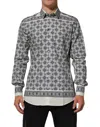 Dolce & Gabbana Multicolor Monkey Tie Print Gold Dress Shirt In Gray