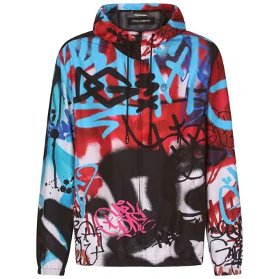 Dolce & Gabbana Oversized Graffiti-print Puffer Jacket In Multicolor