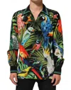 Dolce & Gabbana Multicolor Parrot Print Lounge Casual Shirt In Multi