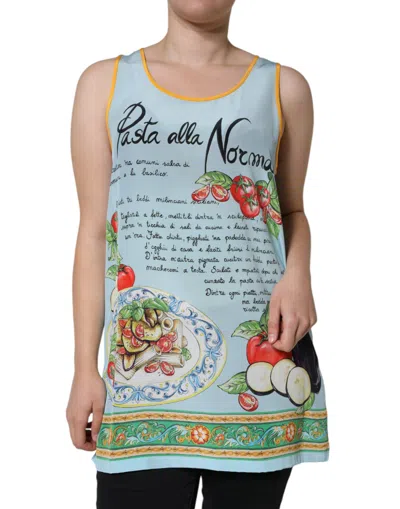 DOLCE & GABBANA DOLCE & GABBANA MULTICOLOR PASTA ALLA NORMA PRINT TANK WOMEN'S TOP