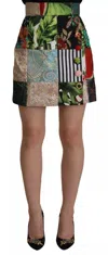 Dolce & Gabbana Multicolor Patchwork A-line Polyester Skirt In Multi