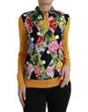 DOLCE & GABBANA MULTICOLOR PATCHWORK CASHMERE HENLEY SWEATER