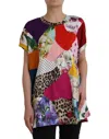 Dolce & Gabbana Multicolor Patchwork Short Sleeve Blouse Top In Multi