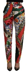 Dolce & Gabbana Printed Cotton-blend Jacquard Tapered Pants In Multi