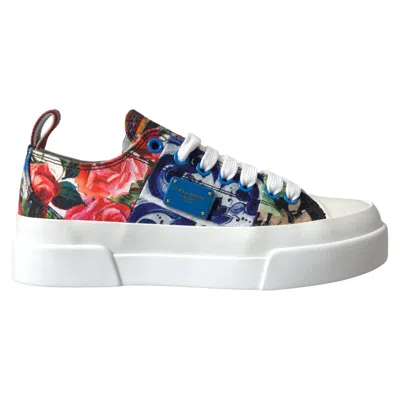 Pre-owned Dolce & Gabbana Multicolor Patchwork Low Top Sneakers Women's Shoes ()