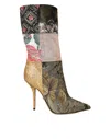 Dolce & Gabbana Cardinale 115 Flower Brocade Patchwork Boots