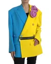 DOLCE & GABBANA MULTICOLOR PATCHWORK TRENCH COAT JACKET