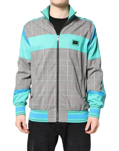 Pre-owned Dolce & Gabbana Multicolor Plaid Full Zip Windbreaker Men's Jacket ()