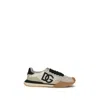 Dolce & Gabbana Dg Athletic Black Low Top Sneakers With Logo Patch On The Tongue And Maxi Logo On The Side In Suede  In Multi