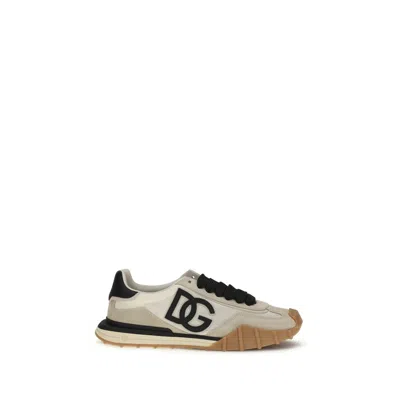 Dolce & Gabbana Dg Athletic Black Low Top Sneakers With Logo Patch On The Tongue And Maxi Logo On The Side In Suede 