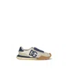 Dolce & Gabbana Dg Athletic Black Low Top Sneakers With Logo Patch On The Tongue And Maxi Logo On The Side In Suede  In Multi
