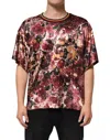 Dolce & Gabbana Multicolor Polyester Marble Print Oversize T-shirt In Multi