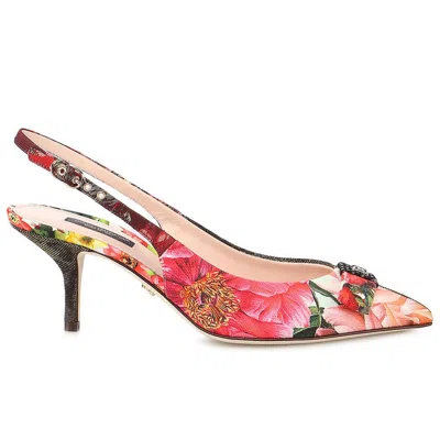 Dolce & Gabbana Multicolor Polyester Sandal In Pink