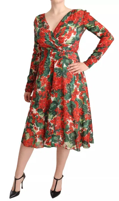Pre-owned Dolce & Gabbana Multicolor Portofino-print Shift Women's Dress () In White