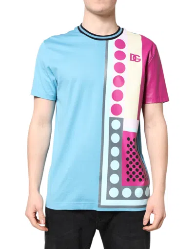 Dolce & Gabbana Multicolor Printed Logo Short Sleeve Men's T-shirt