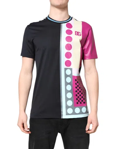 Pre-owned Dolce & Gabbana Multicolor Printed Logo Short Sleeve Men's T-shirt ()