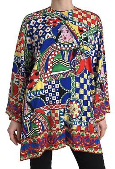 Pre-owned Dolce & Gabbana Multicolor Printed Long Sleeves Blouse Top
