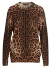 Dolce & Gabbana Leopard Print Cashmere Sweater In Multicolor