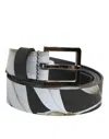 Dolce & Gabbana Multicolor Pvc Floral Silver Buckle Men Men's Belt In White