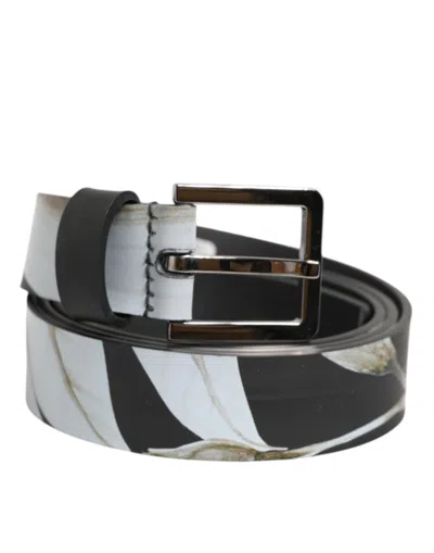 Dolce & Gabbana Multicolor Pvc Floral Silver Buckle Men Men's Belt