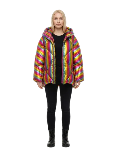 Dolce & Gabbana Multicolor Quilted Nylon Down Jacket