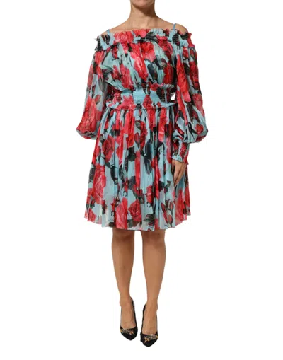 Dolce & Gabbana Multicolor Romantic Floral Silk Chiffon Women's Dress