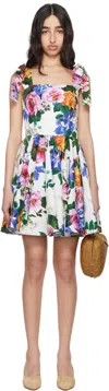 Dolce & Gabbana Multicolor Rose-print Corset Minidress In Ha5kt Mix Fiori Cret