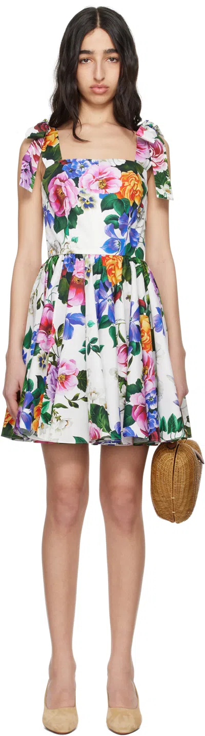 Dolce & Gabbana Multicolor Rose-print Corset Minidress In Ha5kt Mix Fiori Cret