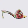 Dolce & Gabbana Multicolor Sandals In Mix Fiori F. Bianco