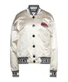 Dolce & Gabbana Multicolor Satin High-neck Long Sleeve In White