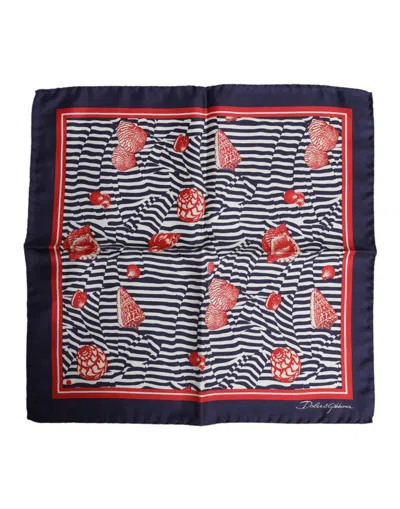 Dolce & Gabbana Multicolor Seashells Square Men Foulard Scarf