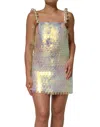 Dolce & Gabbana Multicolor Sequin Holographic Mini  Dress In Metallic