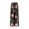 Dolce & Gabbana Women Wide-leg Pants With A Rose Bouquet Print