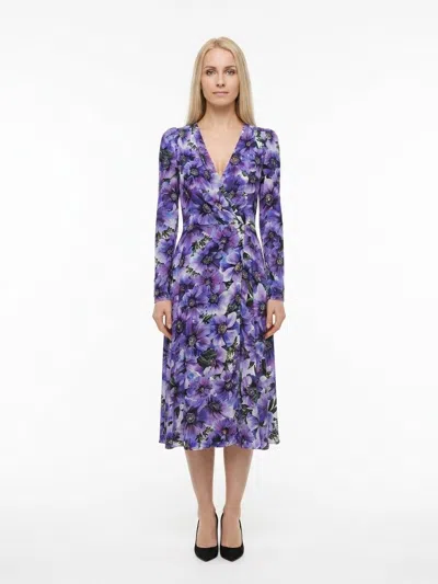 Dolce & Gabbana Floral Silk Dress In Purple