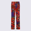 DOLCE & GABBANA MULTICOLOR SILK PANTS