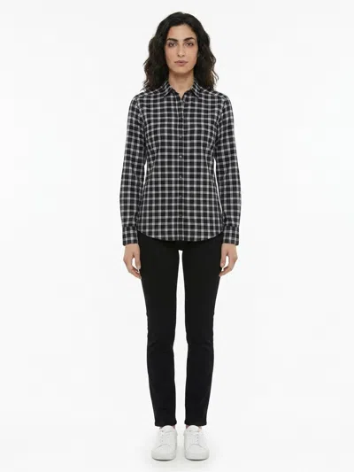 Dolce & Gabbana Silk Checkered Shirt In Black