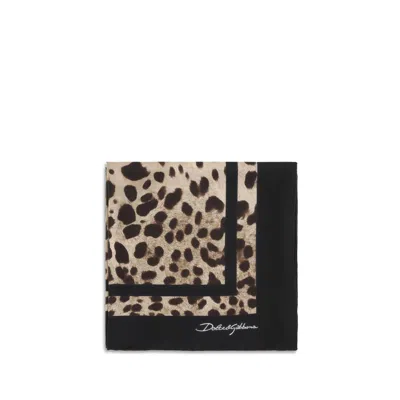 Dolce & Gabbana Leopard Print Silk Twill Scarf In Animal Print