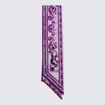 Dolce & Gabbana Multicolor Silk Scarve In Purple