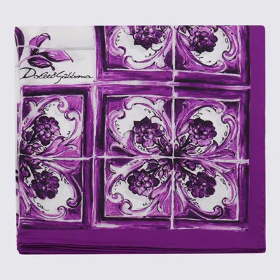Dolce & Gabbana 'maiolica' Print Scarf In Purple