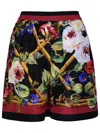 Dolce & Gabbana Floral-print Silk Pajama Shorts In Multicolor