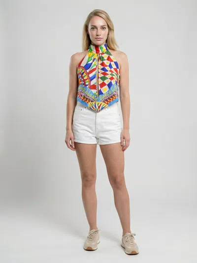 Dolce & Gabbana Multicolor Silk Tank Top