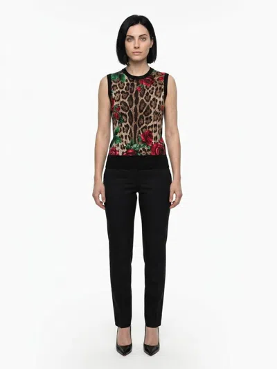 Dolce & Gabbana Multicolor Silk Tank Women's Tops